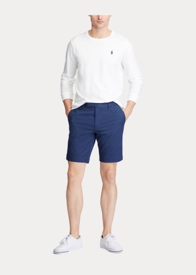 Pantalones Cortos Polo Ralph Lauren Hombre Azul Marino - Stretch Slim Fit Twill - JADYZ5314